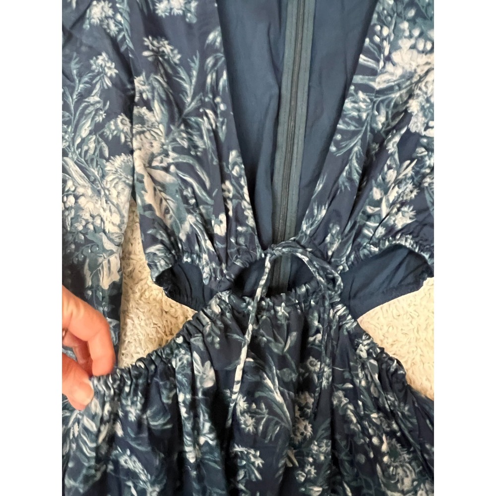 Abercrombie & Fitch Cutout Plunge Mini Dress Womens XS Long Sleeve Resort Vacay - Picture 4 of 10
